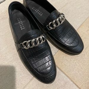 Barney’s New York croc effect loafers